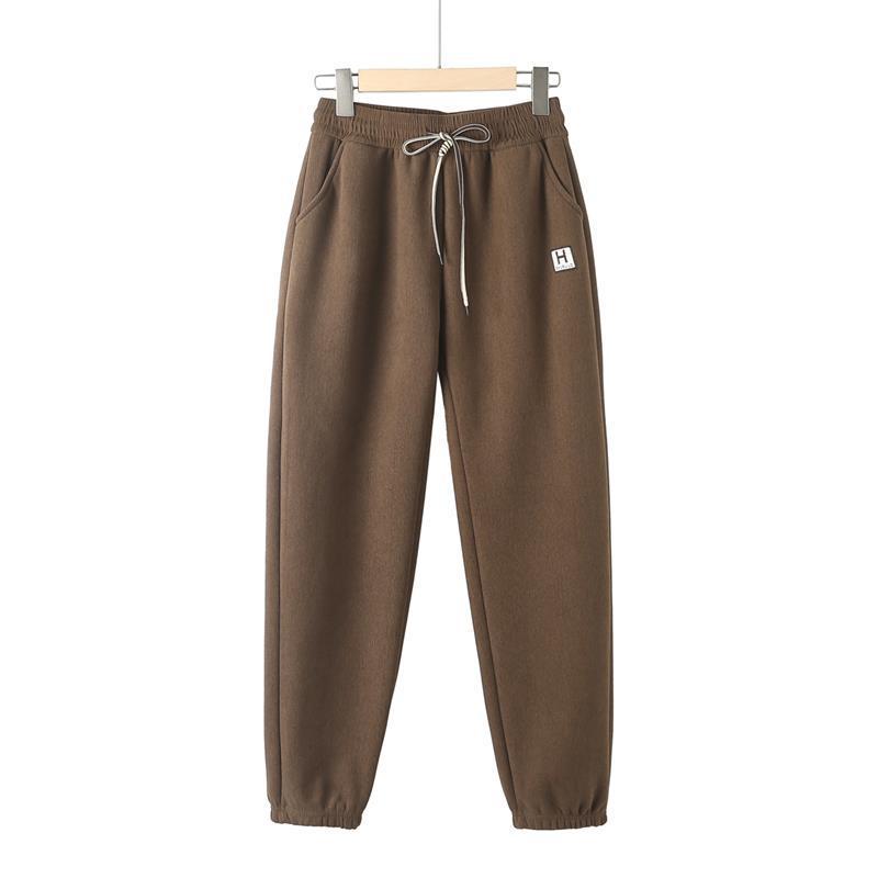 Mom's High-Waisted Tapered Pants - Plus Velvet, Midweight, Casual, Spring-Fall, Winter Wear