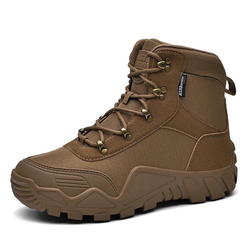 Men's Plus Size Mid-Top Tactical Hiking Boots - Outdoor Military Desert Field Boots