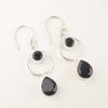 Natural Black Onyx Gemstone 925 Sterling Silver Jewelry Handmade Earrings 2.0" EE-140-7