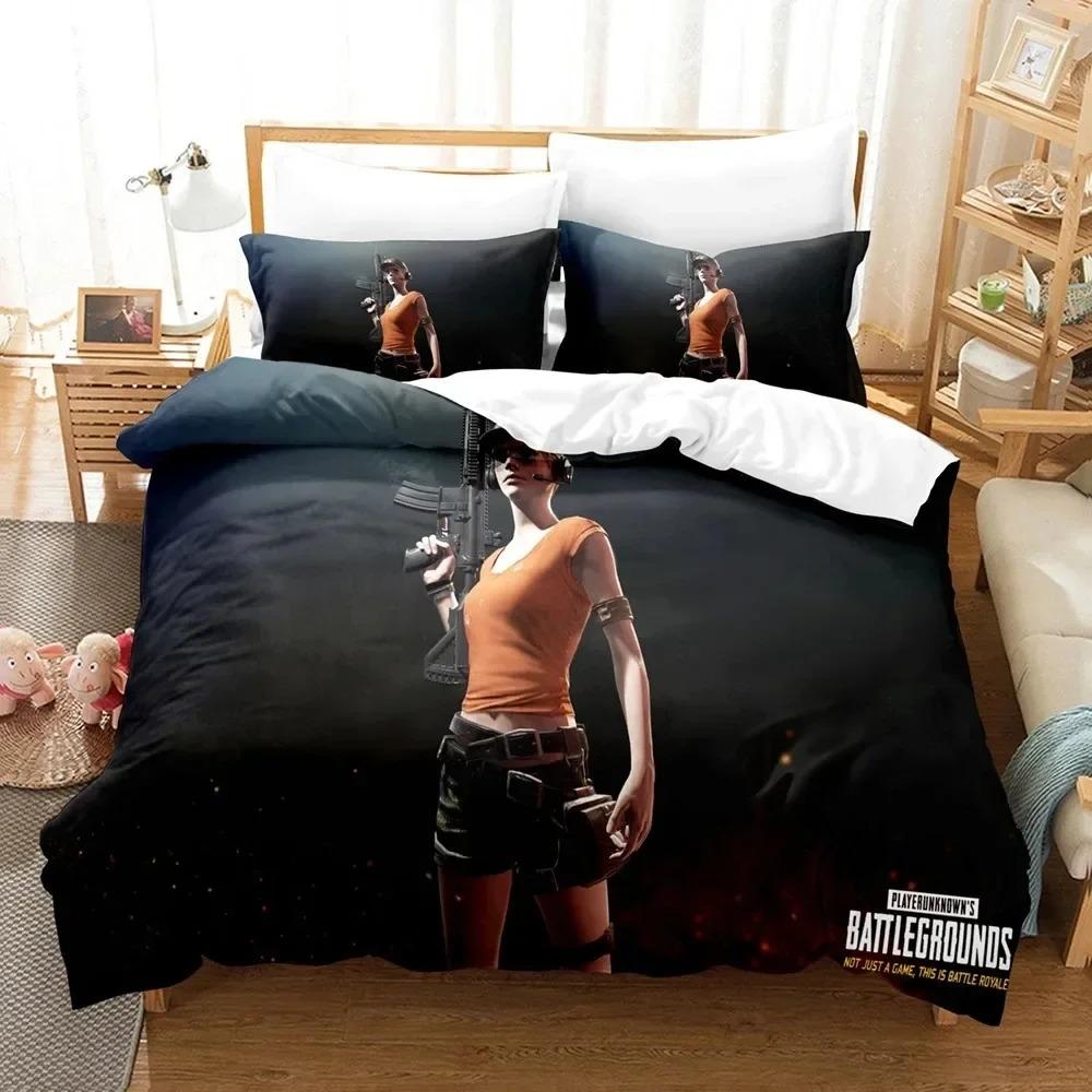 3D Print Game Battlegrounds PUBG Bedding Set Boys Girls Twin Queen Size Duvet Cover Pillowcase Bed Kids Adult Home Textileextile