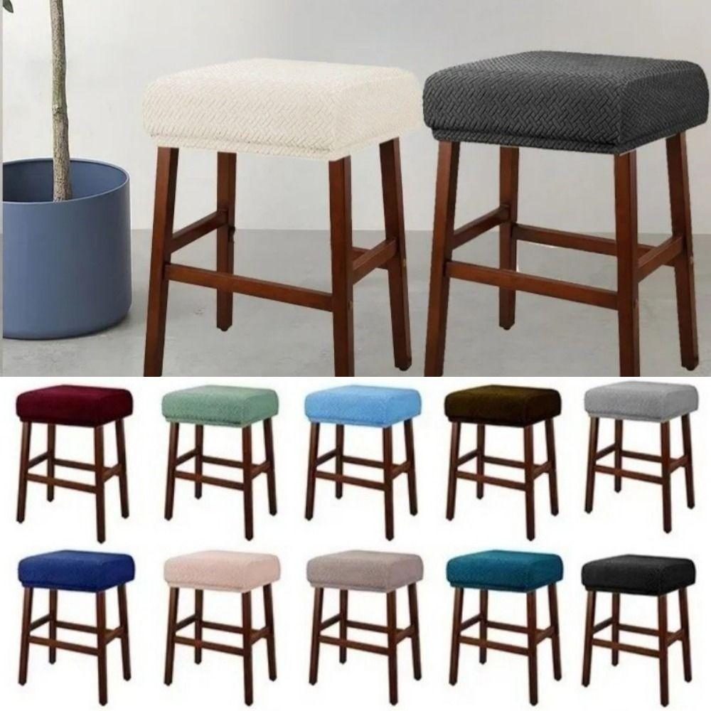 Anti-dirty Bar Stool Covers Square Stool Protector Chair Seat Slipcover Kitchen Dining Room