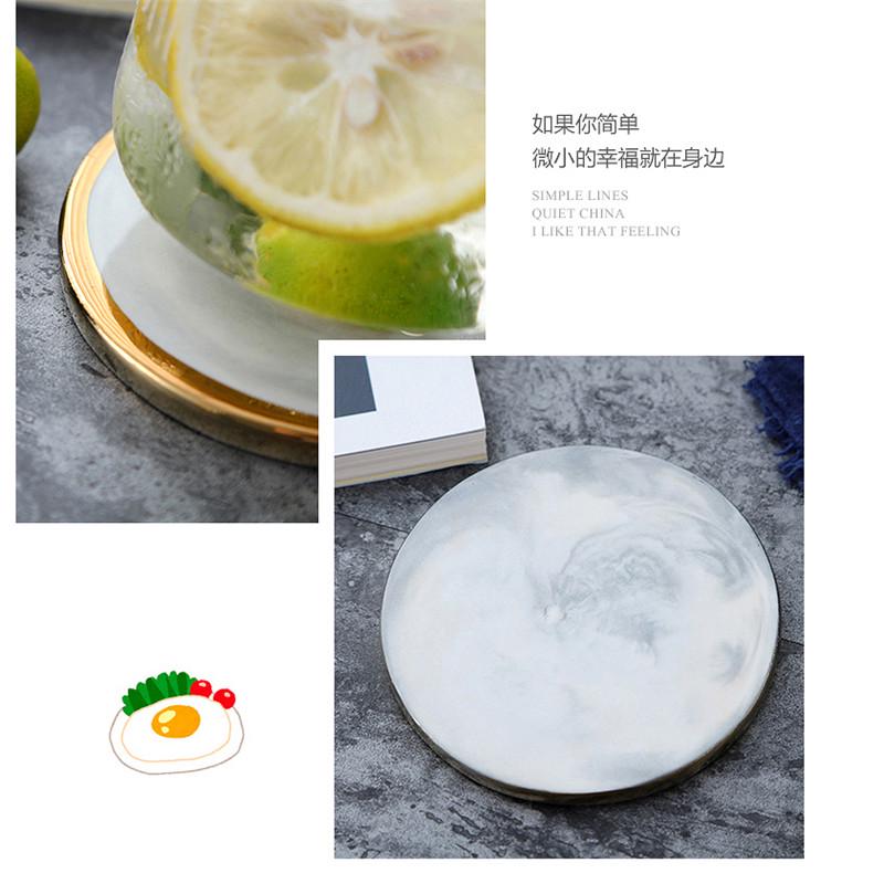 Evropský styl Mramorový vzor Zlaté pokovení Keramická podložka pod šálek Podložky Protiskluzové