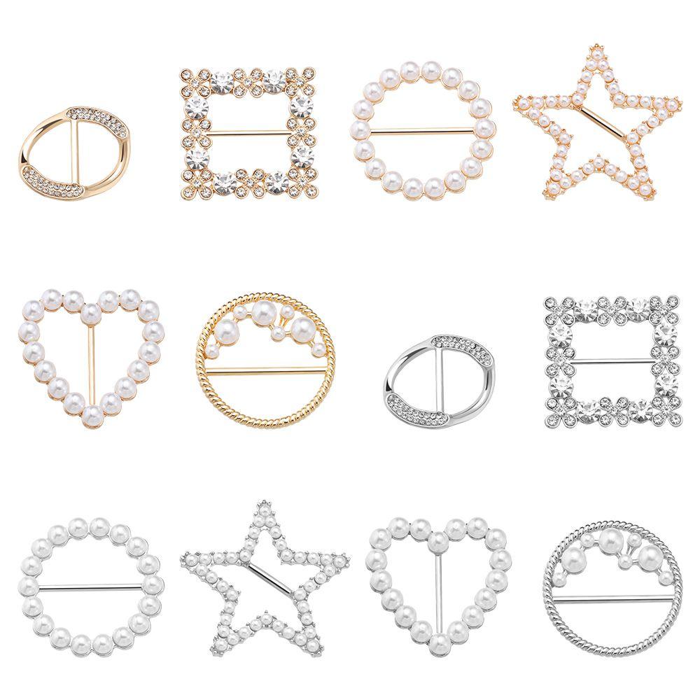 T-shirt Pearl Fixed Buckle Shirt Hem Decorative Buckle Silk Scarf Buckle Clothes Tighten Knotted Buckle Ring
