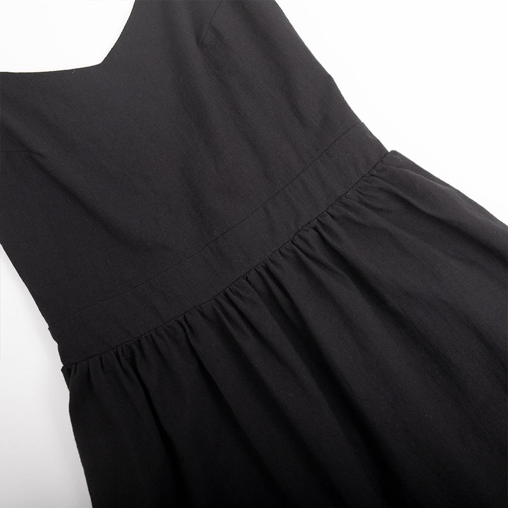 Moteriška lengva, minkšta, švelni vasarinė suknelė, elegantiška, krentanti, kasdieniško šiko, be rankovių, A silueto, minimalistinio dizaino