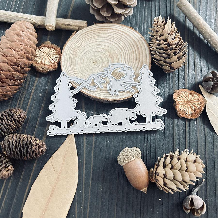 Bear Die Cuts For Card Making, Animal Metal Cutting Dies, Metal Die Cutting Mold, Scrapbooking Dies, DIY Etched Embossing Stencil For Crafts