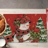 Weihnachts-Platzsets Baum-Muster Tischsets Hitzebeständige Leinen-Platzsets für Esszimmer- und Küchendekor für Festtagsmahlzeiten, Zusammenkünfte, Partytisch
