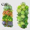 Nature Inspired Room Decoration 3Pcs 3D Succulents Wall Stickers, Vertical Plant Landscape Decals, Waterproof PVC Mural, Creative Soft Gifts Peel And