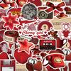 10/30/52pcs INS Retro Red Cartoon Stickers Vintage Y2K Downtown Decal DIY Notebook Stationery Journal Aesthetic Graffiti Sticker