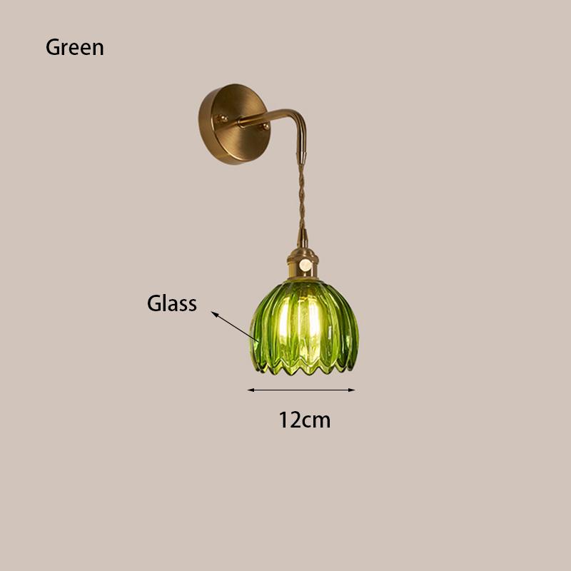 Retro Modern Glass Flower Twisted String Pendant Lamp Dining Room Bedroom Bedside Pendant Lamp With Built-in Switch Lighting