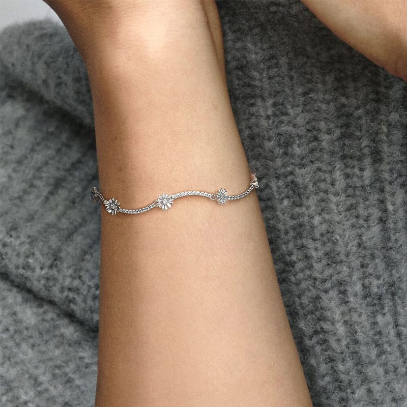 Pandora 925 Sterling Silver Synthetic Cubic Zirconia Bracelets Women's 598807C01