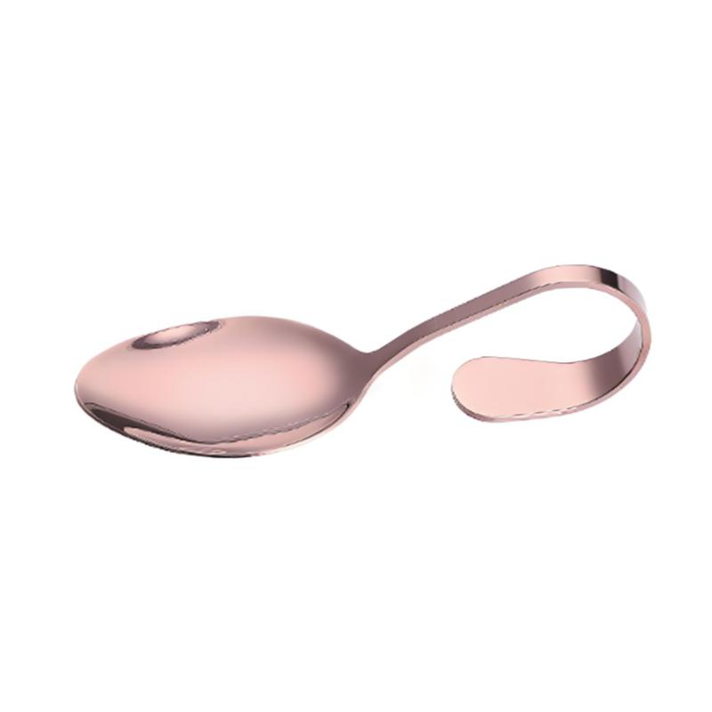 Stainless Steel Service Tableware Curved Handle Spoon Hotel Golden Independent Dining Curved Hotel Supplies Spoon