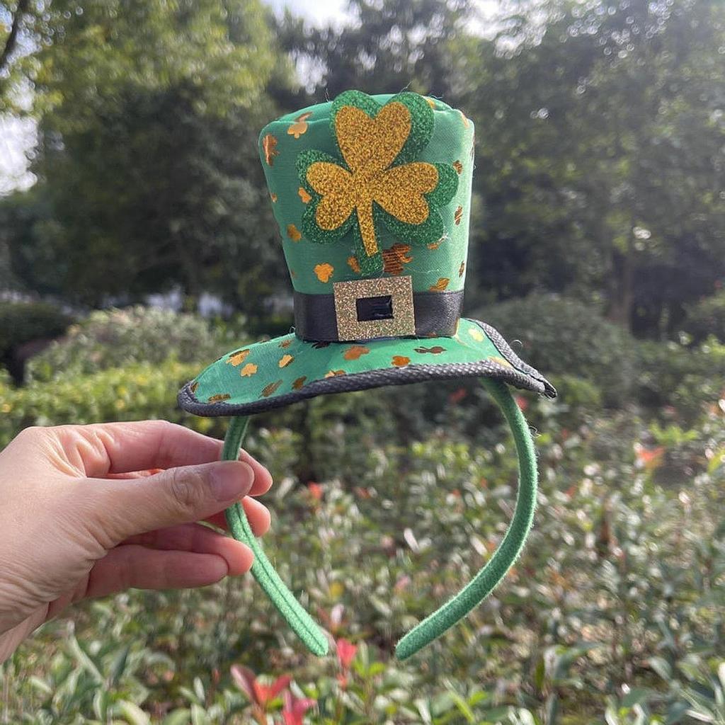 ST Sequin Day Headband Clover for Club Carnival Role Play Celebration