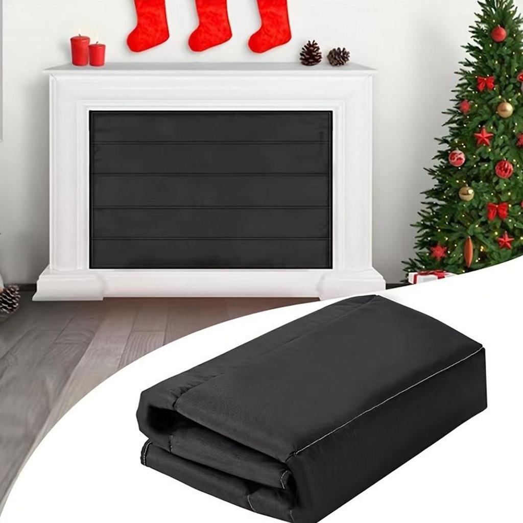Magnetic Fireplace Cover Fireplace Draft Stopper with Built-in 12 Strong Magnet Stops Heat Loss Flame-Retardant Fire Place