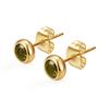 Classic Stainless Steel Ear Needle Zircon Round Stud Earrings For Women Birthstone Gold Color Small Huggie Daily Female Jewelry