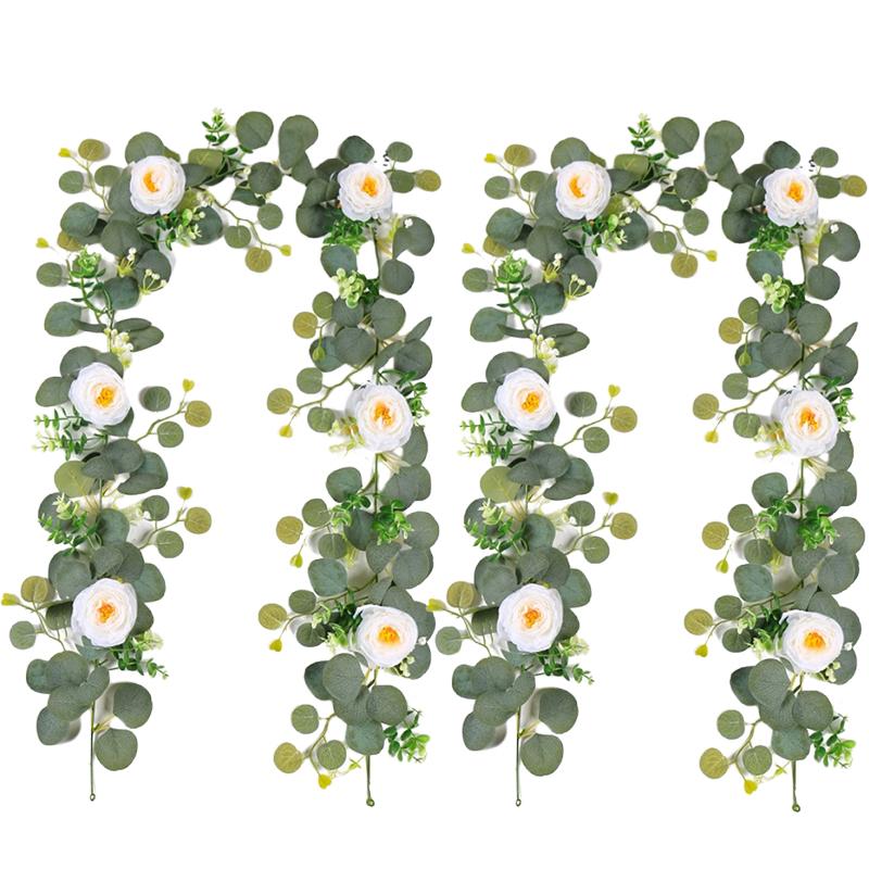 Artificial Greenery Garlands Flower Decor Green Spring Garland Wreath Vines Decorations for Table Home Wedding Mantle Party