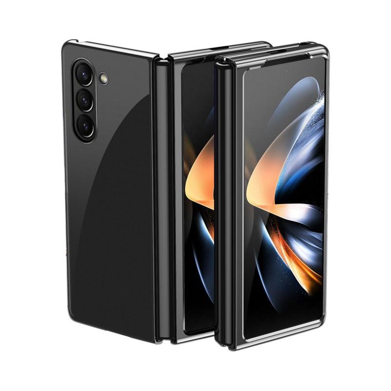 ZFold6 Clear Plating Phone Case Full Body Shockproof Cover Foldable 5G Phones With Stand