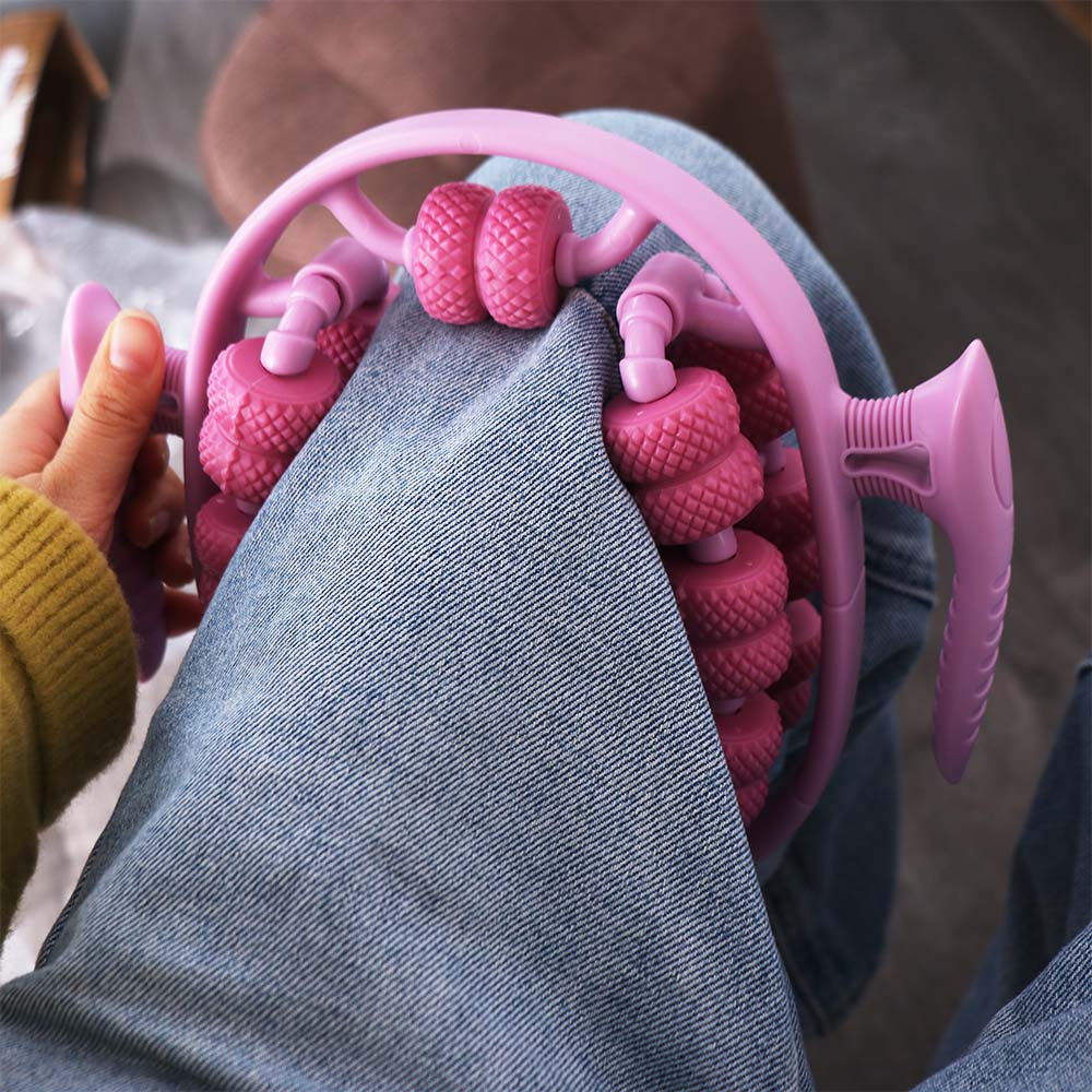 26 Wheel Cellulite Massager 360-degree Rotation Manual Muscle Massager Roller Yoga Fitness