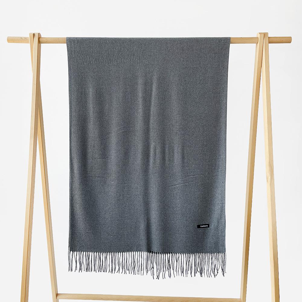 Autumn and winter scarf women's monochrome sheep sticky imitation cashmere scarf warm shawl versatile fringed scarf shawl