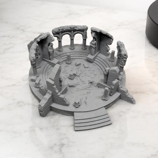 Yousheng Ancient Greek Altar Ruins Statue, Micro Landscape Miniature Model, 3D Printed Architecture Desktop Ornament for Home Office