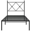 Metal Bed Frame with Headboard Black 75 X 190 Cm