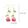 Elegant Tulips Leaf Earrings Delicate Floral Drop Earrings Charming Ear Jewelry Flower Pendant Earrings for Daily Party