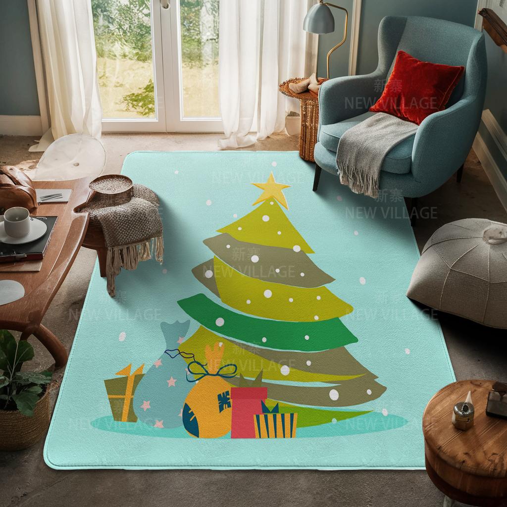 House Entrance Carpet Home Door Mat Living Room Bath Foot Bathroom Non-slip Water Absorption Rugs Bath Merry Christmas Winter