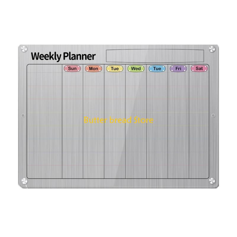 W89C Clear Acrylics Fridge Calendar Board Weekly Monthly Calendar for Fridge
