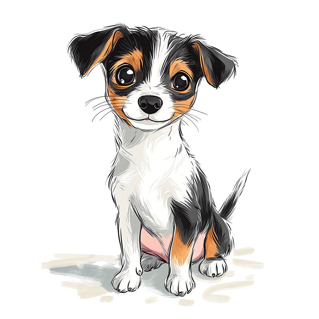 Cute Jack Russell Terrier - Poster for Children Cute Jack Russell Terrier - Poster for Children, 30X40 Cm, Unframed, Premium Canvas On Stretcher