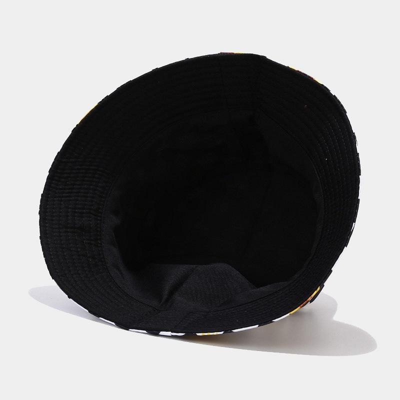 Chrysanthemum Plaid Basin Hat Women's Fashiontrendydaisy Reversible Fisherman Hat Men's Japanese Style Face Small Hat Trendy