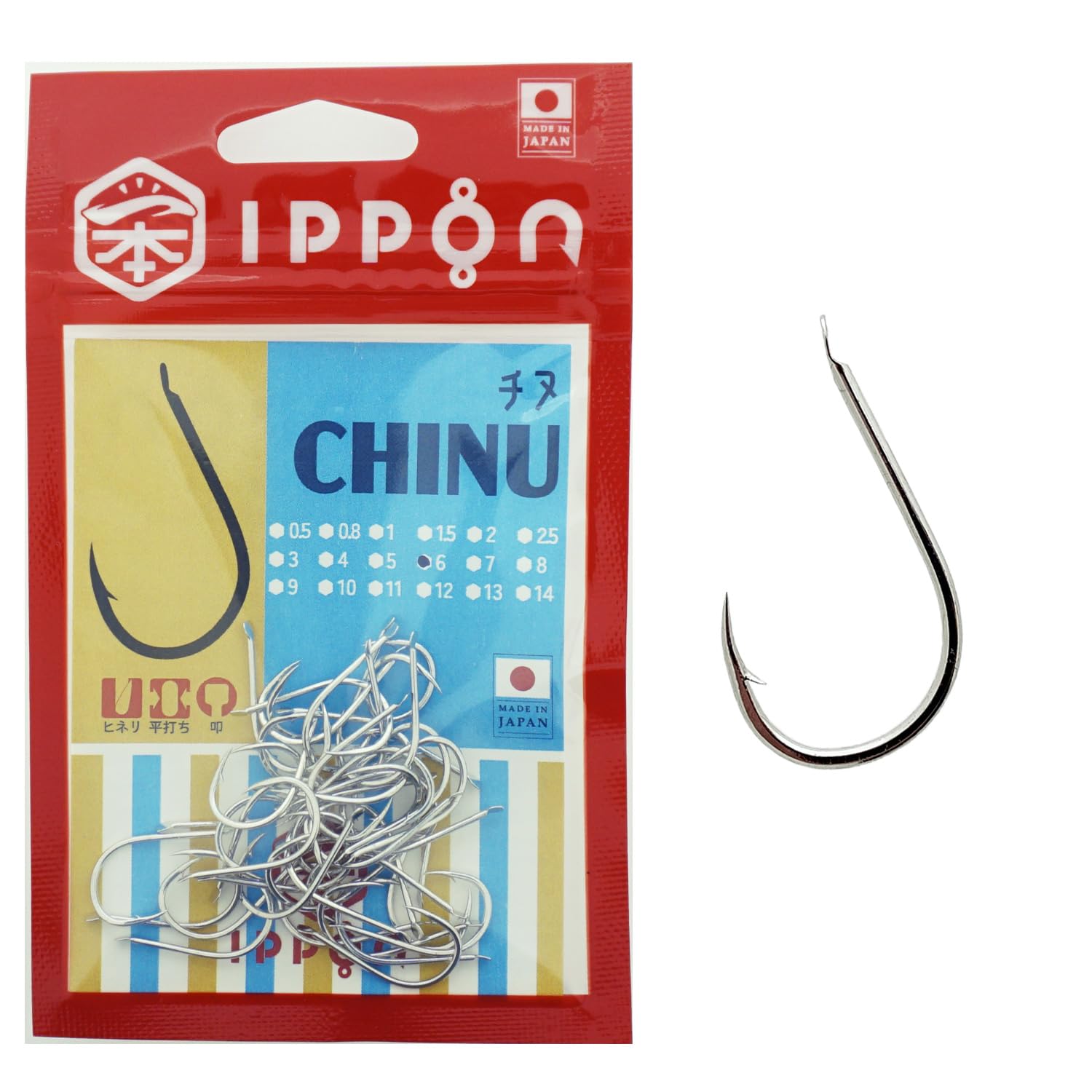 

IPPON (1) Black Sea Bream Sabinas Coat Fishing Hooks, Made in Japan, Value Pack (Size 6 42 Hooks)