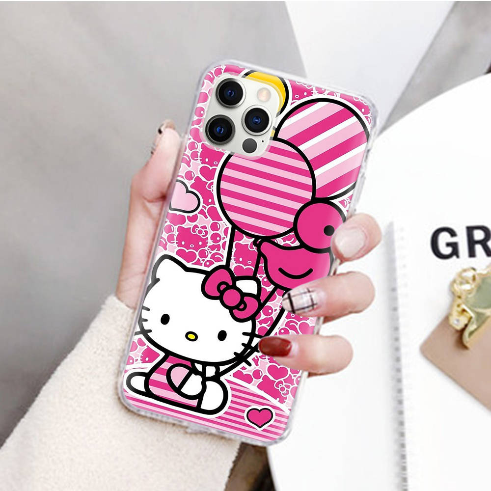 JZ21 Lovely Cartoon Hello Kitty dėklas, skirtas Samsung A04 A14 A23 M33 M53 Realme 10 9 C35 C55 VIVO Y02 X80 Infinix Hot 30 Note 11 Tecno Spark 8P Pro