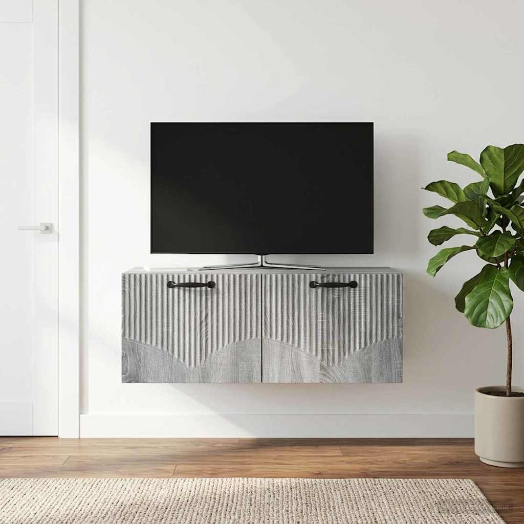 Wall Mounted TV Cabinet Grey Sonoma 78.5 X 31 X 30 Cm