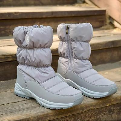 Damen Schneestiefel Mode Plateau Warmes Fell Winterstiefel Outdoor Casual Dick Plüsch Wasserdicht Rutschfest Knöchelstiefel Botas Mujer