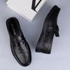 Men's Loafers Wear-resistant Massage Soles Men's Business Shoes Hollowed Out and Breathable Men's Genuine Leather Casual Shoes