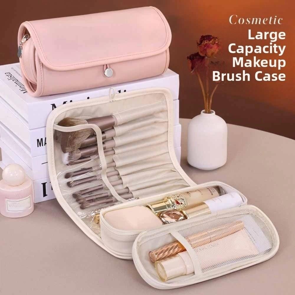 Waterproof Cosmetic Storage Bag Large Capacity Roll Cosmetic Bag Makeup Brush Bag  Holiday Gift