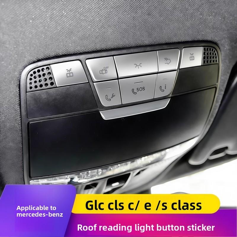 For Mercedes-Benz W205 C-Class W213 E-Class W222 S-Class X253 GLC Interior Modification Roof Reading Light Button Patch Trim Str