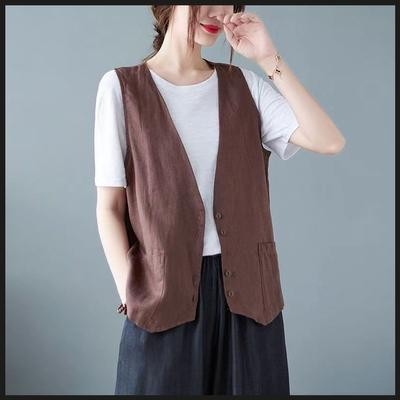 Women's Spring and Summer Outer Wear Large Size Vest Women's Summer Vest Sleeveless Waistcoat