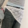 Designer Lace Skirt Scarf | White Tiered Overlay | Lazy Chic Mini Dress Styling