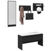VidaXL 4-piece Hallway Furniture Set Black Engineered Wood, Hallway Storage Unit, Hallway Wardrobe, 847920