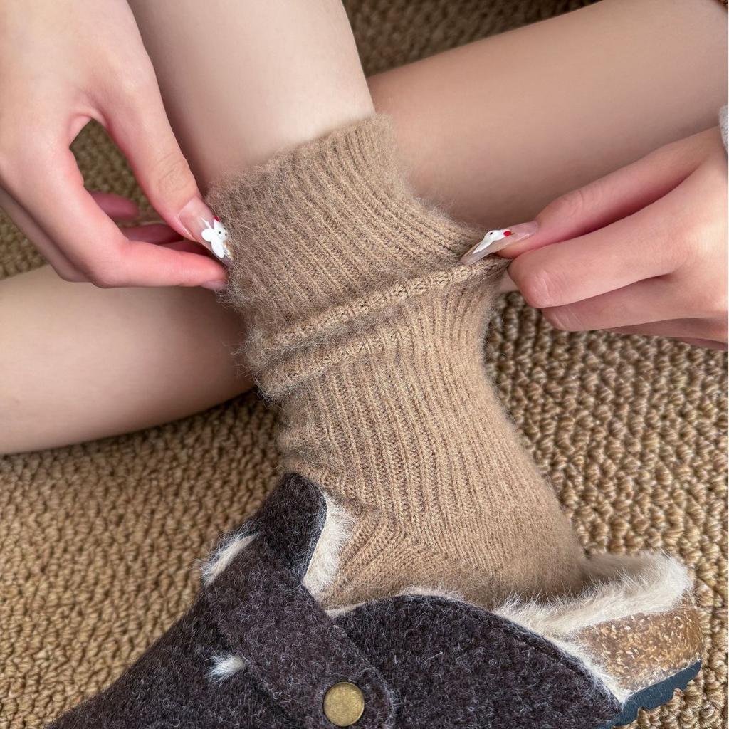 Wool Socks Ji Maillard Mid-Leg Socks Thickened Warm Cashmere Stockings Winter Birkenstock Piles Of Socks