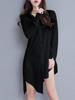 Bubu Ohana Asimétrica Lisa Larga Larga Abierta Tallas Mini Adulto Blusa Negra, Color, Longitud, Mangas, Ropa de Mujer, Primavera, Verano, Otoño, Invierno,