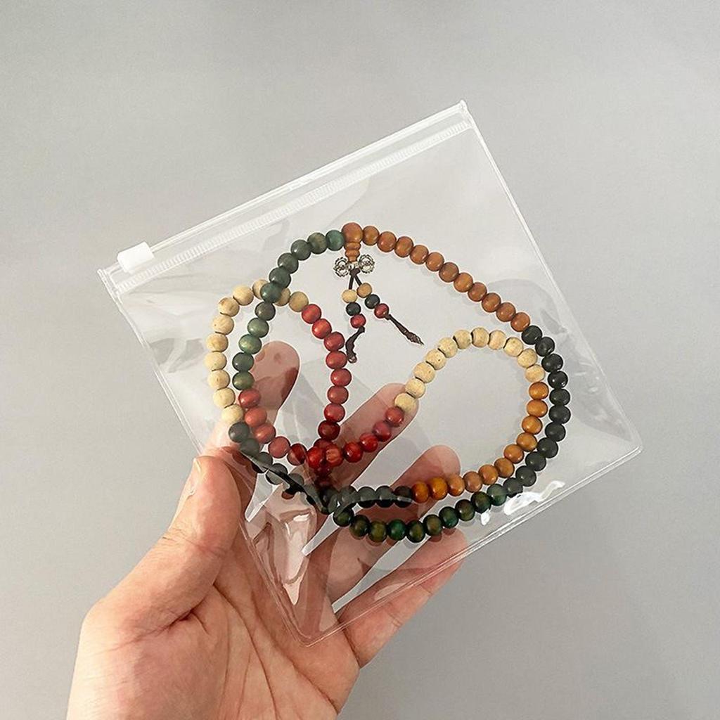 Clear PVC Zipper Bag for Anti-Oxidation Jewelry Storage: Self-Sealing Design for Wenwan Beads and Bracelets.