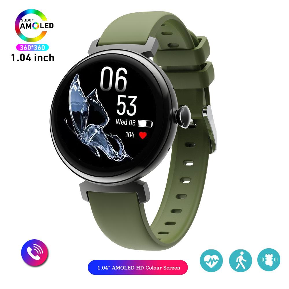 

Fashion Women Smart Watch 360*360 HD Custom Dial Sports Bracelet New 1.04 Inch Small Screen Voice Calling Smartwatch AMOLED зелёный