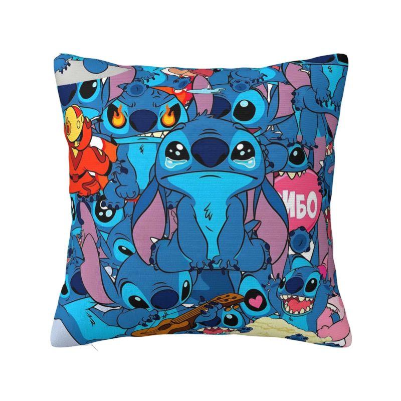

Custom Lilo And Stitch Cartoon Pillow Covers Decor Home Kawaii Disney Anime Modern Cushion Cover Soft Pillowcase 20x20Inch