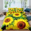 Vintage Sunflowers Duvet Cover Set Letters Bedding Set Letters And Sunflowers Printed Retro Girls Queen Size 2/3pcs Quilt Cover