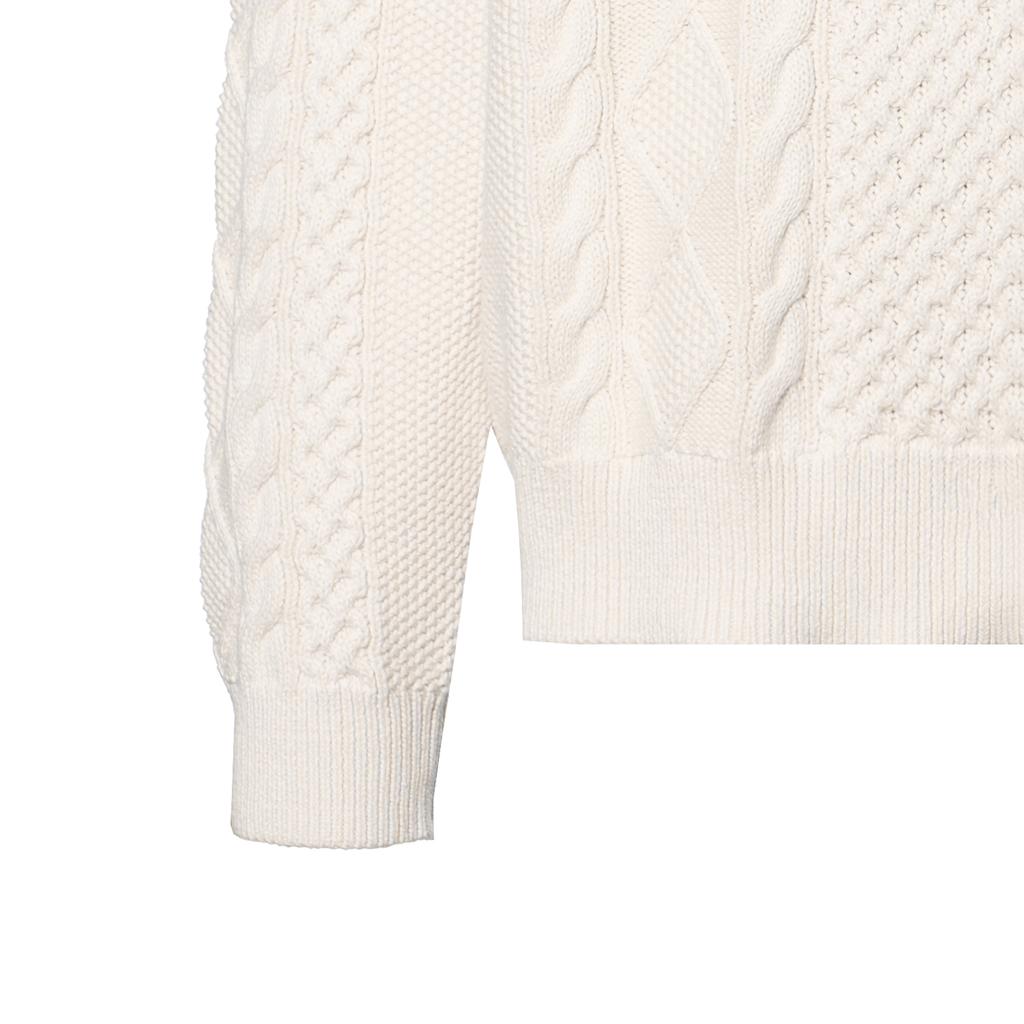 Polo Ralph Lauren SS23 Solid Color Chunky Knit Crew Neck Ribbed Hem Sweater Men Sweater White 710826253-003