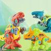 Klocki Konstrukcyjne Dinozaury Do Skręcania 4w1 Zestaw z Wkrętarką Walizką