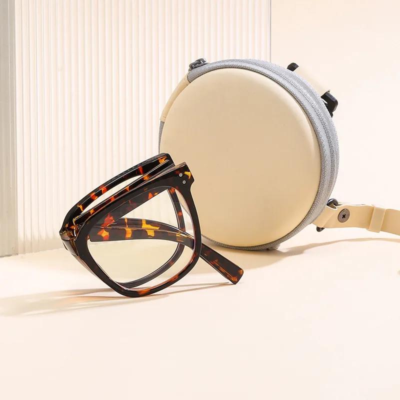 Foldable Square Reading Glasses for Women Men Anti Blue Light Presbyopia Diopter Far Sight Eyewear To+4 0 Fashion