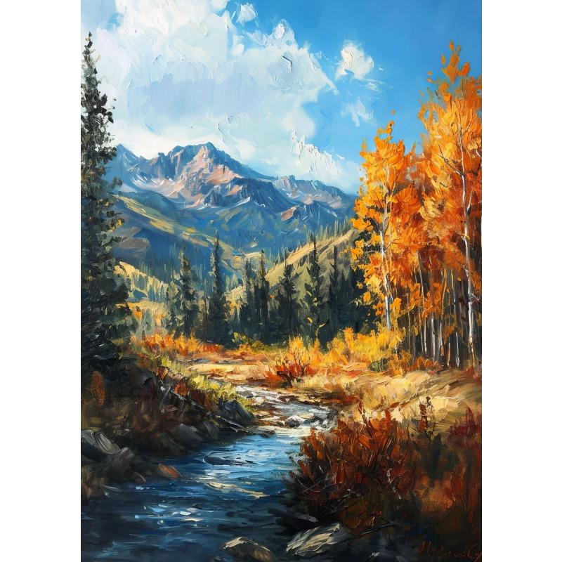 Landschaft Berg Wald Meer Wasserfall Baum Palme Wandkunst Leinwand Ölgemälde Druck Bild Natur Poster Nordische Heimdekoration