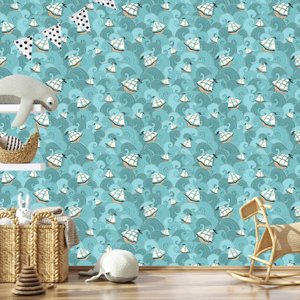 Wallpaper Sailing ships at sea for living room and bedroom 50x1000
